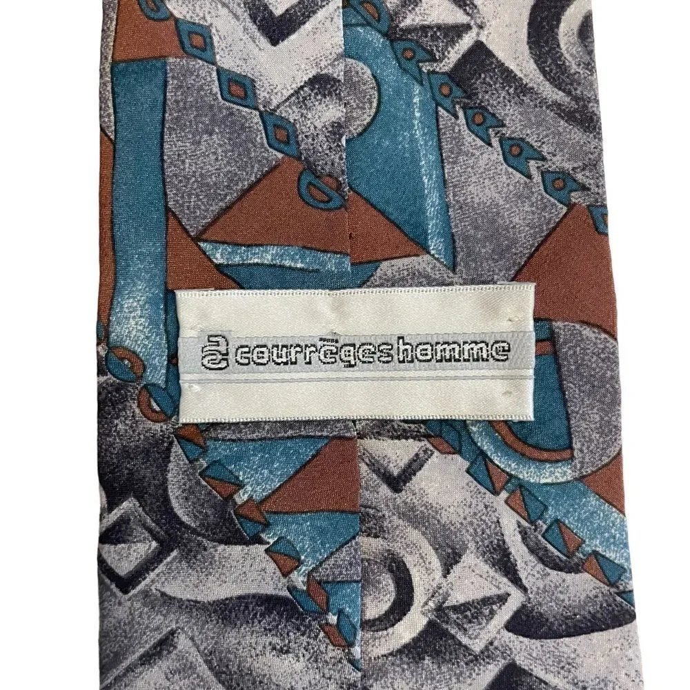 Vintage Courrages Hommes Silk Tie